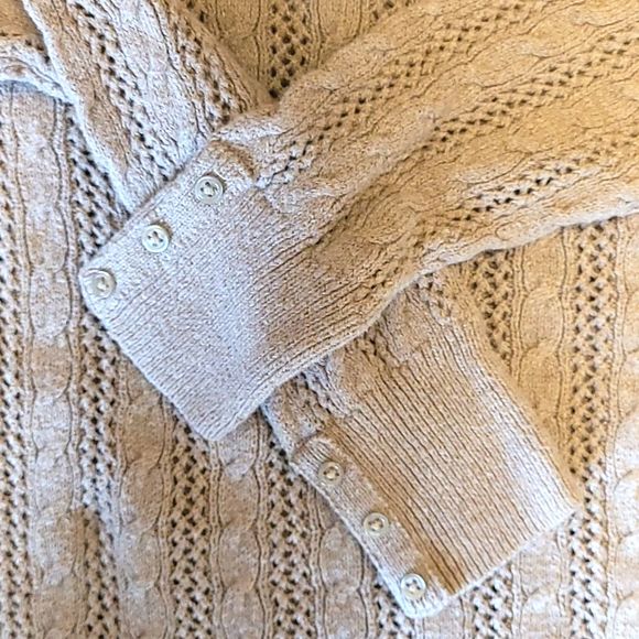 American Eagle Aztec Cable Knit Sweater Tribal Textured Boat Neck Dressy Casual - Picture 10 of 16